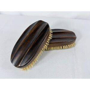 Antique Westpoint Boot Shoe Shine Polishing Brush Set Grooved Wood Natural